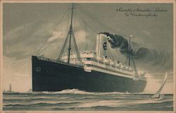 Swedish-American Lines S.S. Drottningholm at Sea Cruise Ships Postcard Postcard Postcard