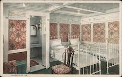 Luxury cabin on board United Fruit Company's S.S Cartago Postcard