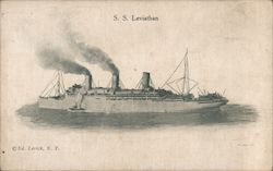 S. S. Leviathan at Sea Navy Postcard Postcard Postcard