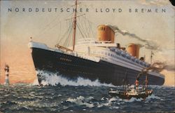 Norddeutscher Lloyd Bremen - "Bremen" Cruise Ships Postcard Postcard Postcard