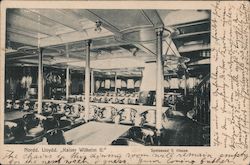 Dining Room on the Norddeutscher Lloyd Steamer "Kaiser Wilhelm II" Interiors Postcard Postcard Postcard