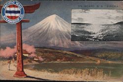 Pacific Mail Steamship Co. - Mountain the background, lake in foreground with little village. Advertising Postcard Postcard Postcard