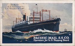 On Board U. S. Government S.S. "President Wilson" Steamers Postcard Postcard Postcard