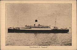 Twin-Screw S.S. "Vandyck" - large ship is pictured. Boats, Ships Postcard Postcard Postcard