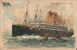 An Bord des Doppelschrauben-Postdamfers "Amerika" Steamers Postcard Postcard Postcard