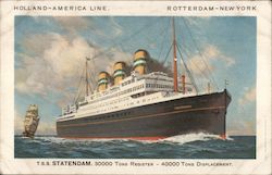 Holland-America Line - Ship on water Postcard