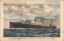 Holland - America Line - Ship on the water Postcard