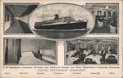 Clyde Steamship Company interior views Postcard