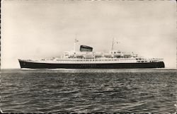 French Line Transatlantic Cruise Ship "Flandre" at Sea Postcard