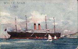 White Star Line picture of a steam ship Postcard