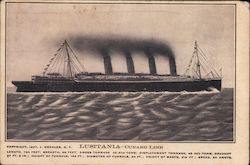 Lusitania - Cunard Line Postcard