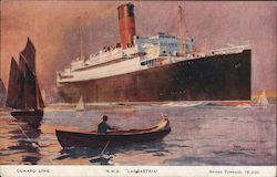 Cunard Line - R.M.S. "Lancastria" - Gross Tonnage 16,300 Boats, Ships Postcard Postcard Postcard