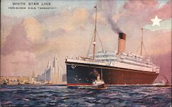 White Star Line - Twin-Screw R.M.S. "Megantic" - ship is pictured Boats, Ships Postcard Postcard Postcard