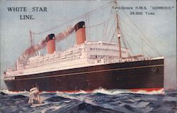 White Star Line: Triple-Screw R.M.S. Homeric 34,356 Tons Postcard