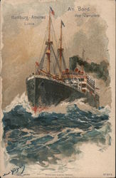 An Bord des Dampfers, Hamburg-Amerika Line Postcard