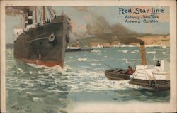 Red Star Line Ship at Sea Postcard Postcard Postcard