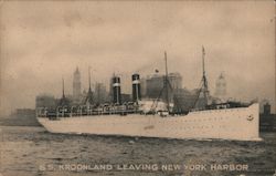 SS Kroonland Leaving New York Harbor Steamers Postcard Postcard Postcard