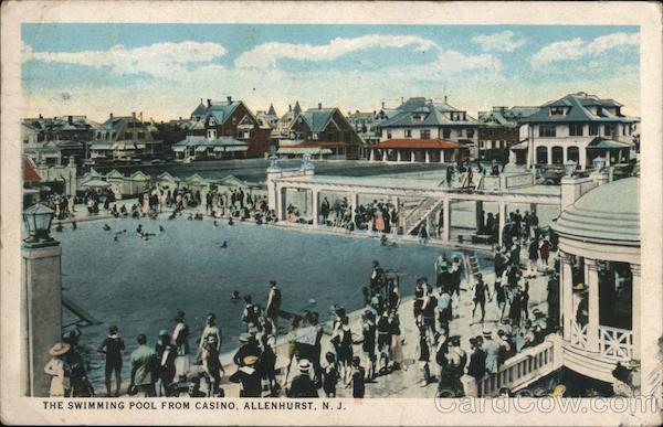 The Swimming Pool from Casino Allenhurst, NJ Postcard