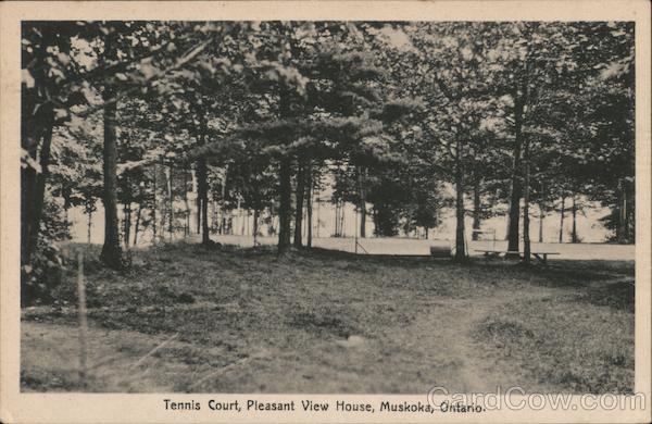 Tennis Court, Pleasant View House Muskoka, ON Canada Ontario Postcard