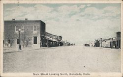 Main Street Looking North Kanorado, KS Postcard Postcard Postcard