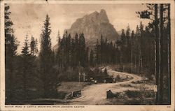 Motor Road & Castle Mountain, From Johnson Canyon Postcard