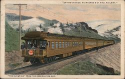 On the Chicago, Milwaukee & St. Paul Railway, The Olympian from the Observation End Postcard