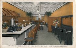 Barrington Coffee Shop, Main St., Great Barrington, Mass. Club meals and a la Carte Massachusetts Postcard Postcard Postcard