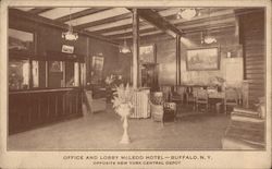 Office and Lobby McLeod Hotel, Opposite New York Central Depot Postcard