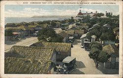 Coronado Tent City, Hotel Del Coronado in Distance Postcard