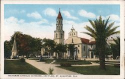 The Roman Catholic Cathedral and Plaza St. Augustine, FL Postcard Postcard Postcard