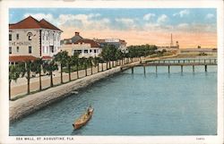 Sea Wall St. Augustine, FL Postcard Postcard Postcard