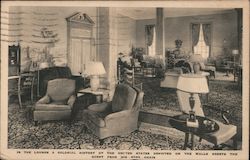 In the Lounge A Colonial History of the United States Depicted on the Walls Greets the Guest from his Easy Chair Dearborn, MI Po Postcard