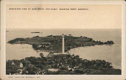 Bird's-Eye View of East Point, Showing Perry Memorial Put-in-Bay, OH Postcard Postcard Postcard