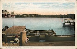 THE LAKE, WHALOM PARK, FITCHBURG, MASS. Massachusetts Postcard Postcard Postcard