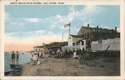 Sandy Beach Bath Houses Postcard