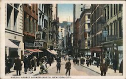 Nassau Street Looking North New York City, NY Postcard Postcard Postcard