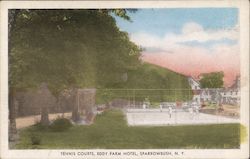 Tennis Courts, Eddy Farm Hotel Postcard