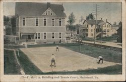 YMCA Building and Tennis Court Postcard