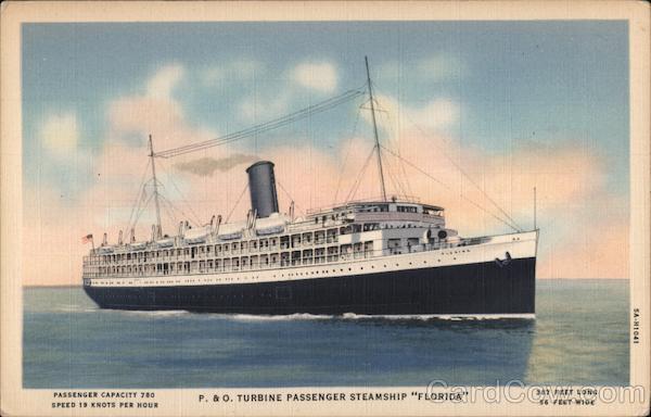 P. & O. Turbine Passenger Steamship 