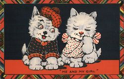 Two Westie Dogs - "Me and My Girl" Postcard