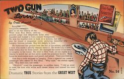 Two Gun Lover - Post Card Storiette No. 14 by Oren Arnold Cowboy Western Postcard Postcard Postcard