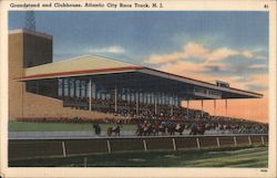 Grandstand and Clubhouse, City Race Track Postcard