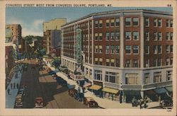 Congress Street West from Congress Square Portland, ME Postcard Postcard Postcard