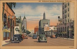 Hollywood Boulevard California Postcard Postcard Postcard