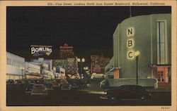 Vine Street, Looking North from Sunset Boulevard Postcard