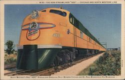 The New Streamliner "400" - Chicago and North Western Line Trains, Railroad Postcard Postcard Postcard