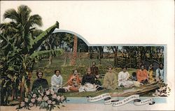 Stripping Bark for Tappa making Tonga South Pacific Postcard Postcard Postcard