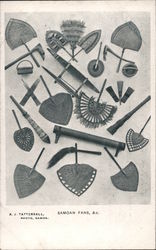 Samoan Fans and Handcarved Weapons Postcard