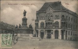 Zsolnay Statue, Palace of Mattyasovszky Postcard