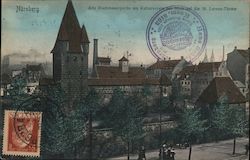 Nurnberg Alte Stadtmanerpartie am Kultercerein mit Blick ani die St. Lorenz-Turme Postcard